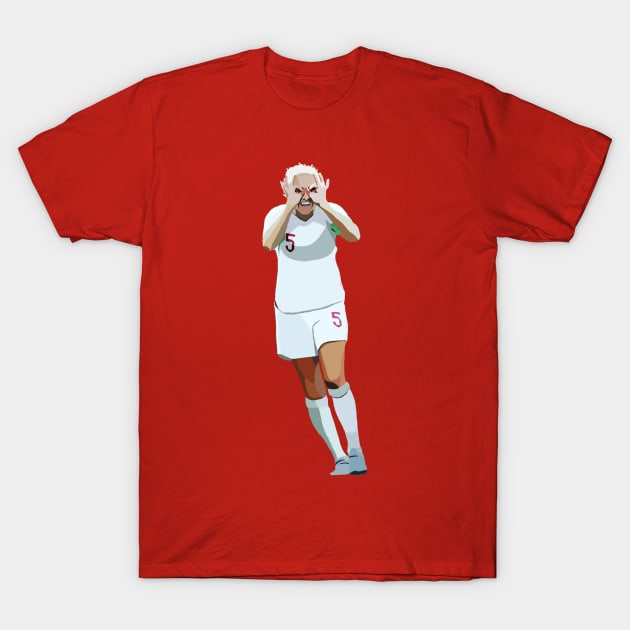 England Captain Steph Houghton MBE T-Shirt by Webbed Toe Design's